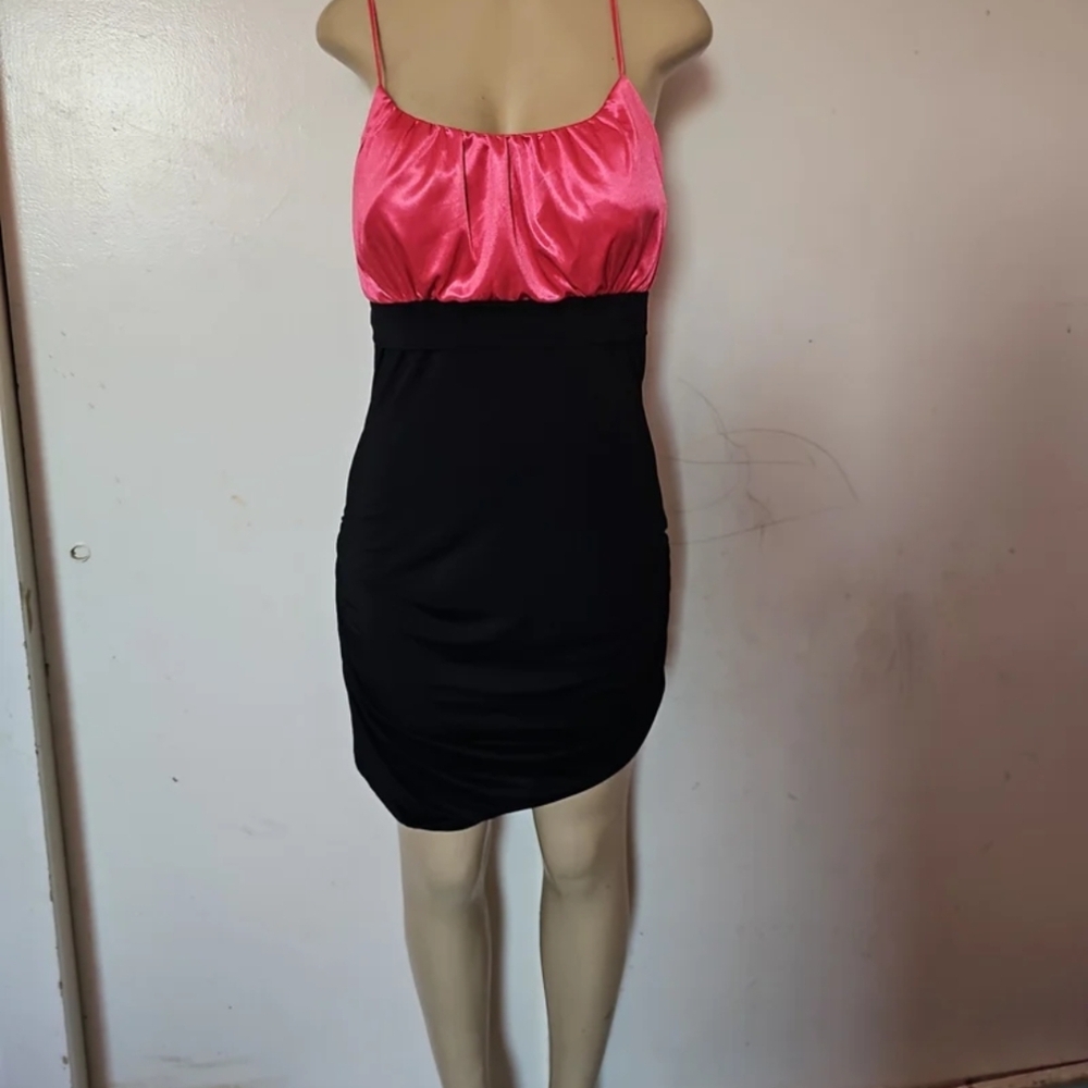 Pink and Black Mini Dress